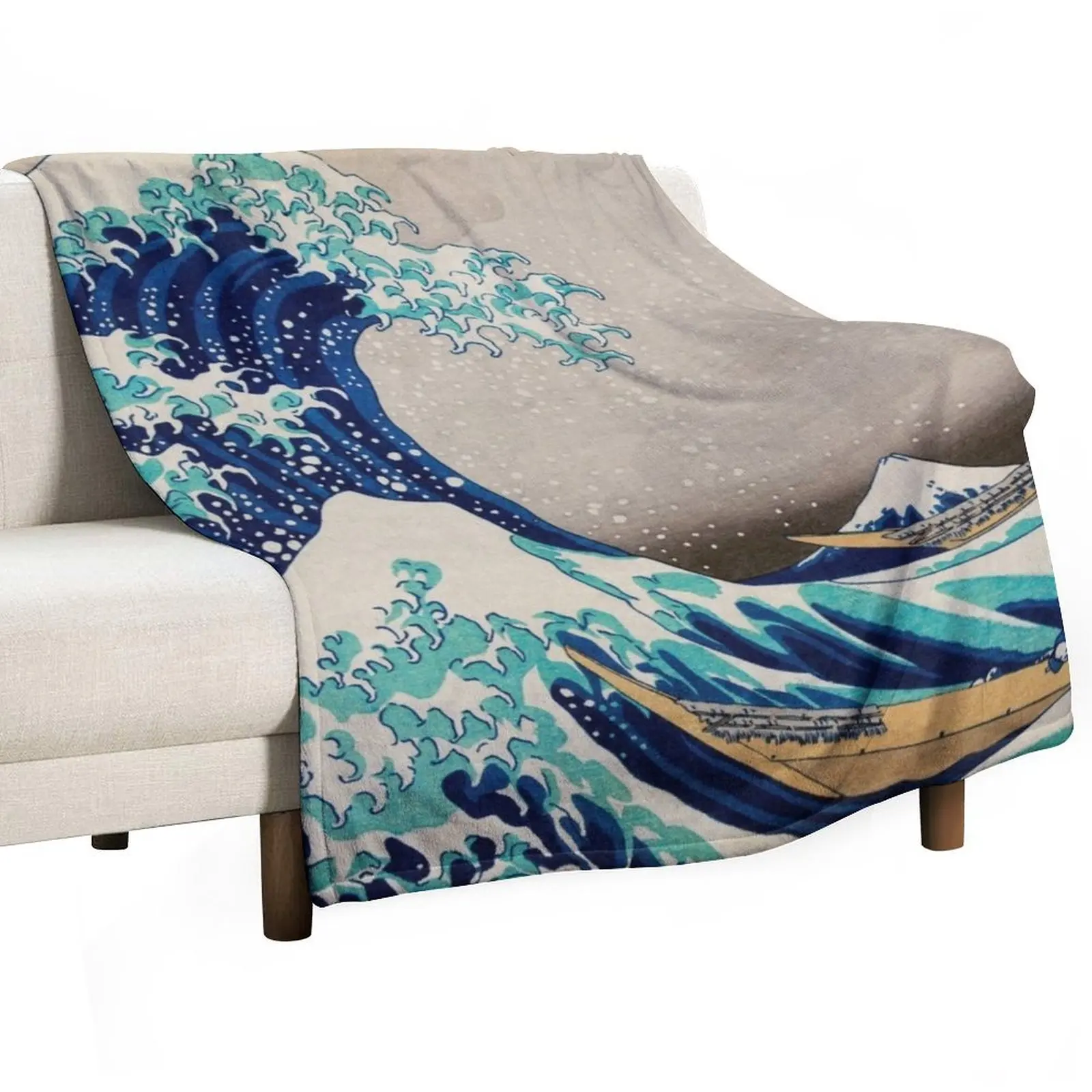 The Great Wave off Kanagawa - Hokusai плед одеяло мягкий диван персонализированный подарочные