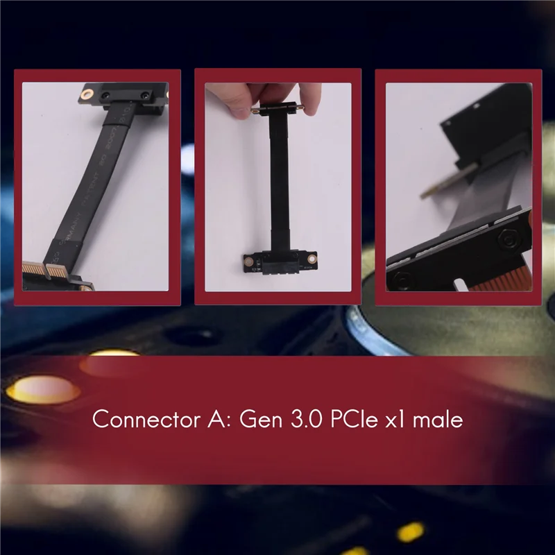 PCIE X1 Riser Cable Двойной 90-градусный прямоугольный удлинительный кабель PCIe 3.0 к 8 Гбит/с