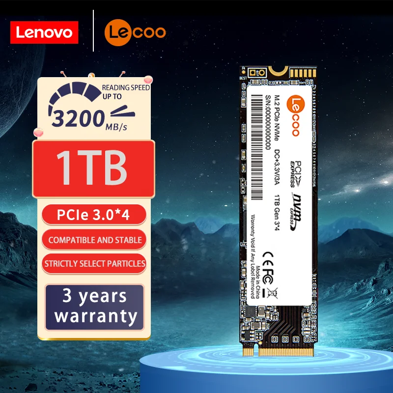 Lecoo Lenovo M2 Nvme Ssd 128 Гб/256 Гб/512 Гб/1 Тб/2 Тб M.2 2280 Pcie 3.0 Внутренний Твердотельный