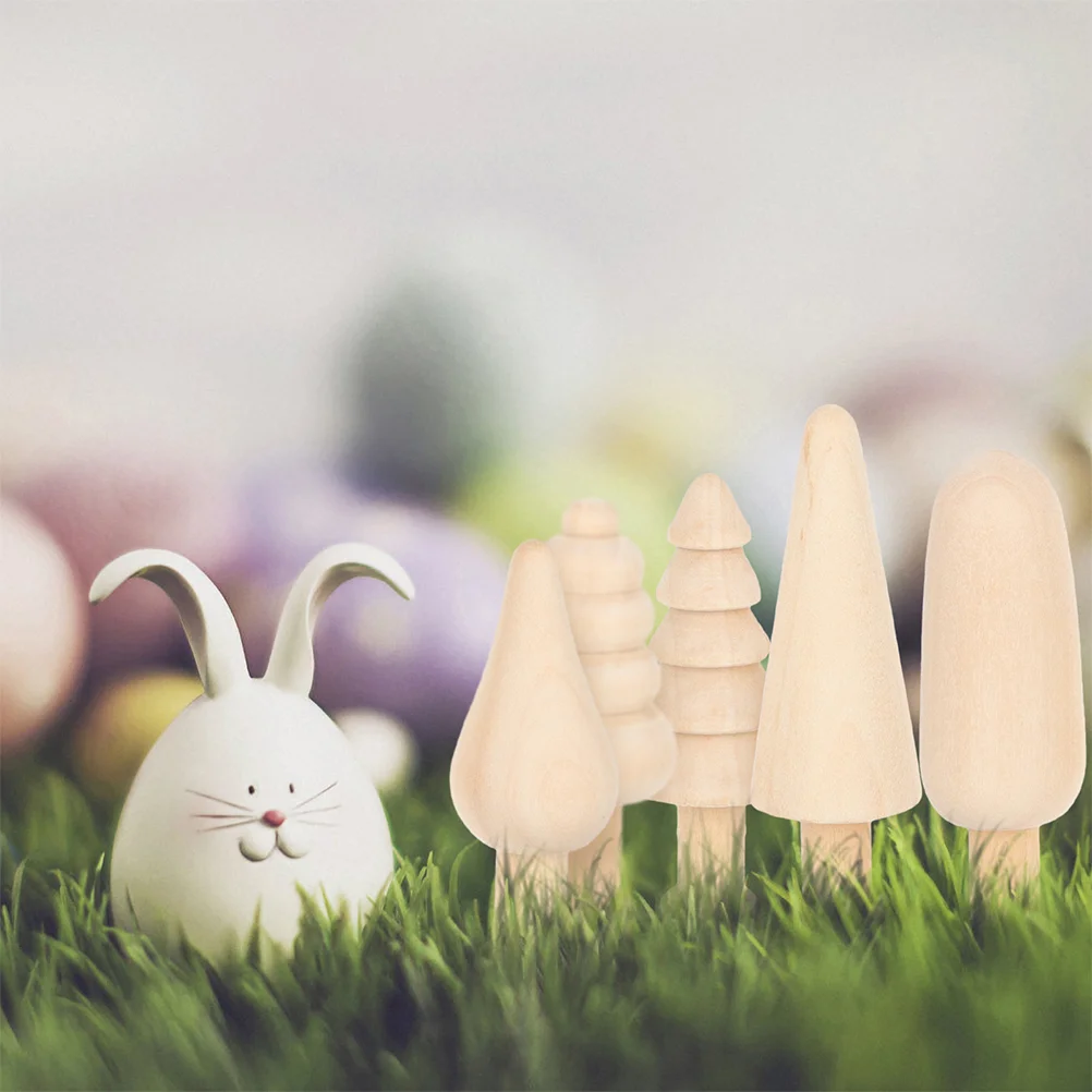 

Small Wooden Mushroom Graffiti Mini Trees Decorations Miniature DIY Unfinished Christmas