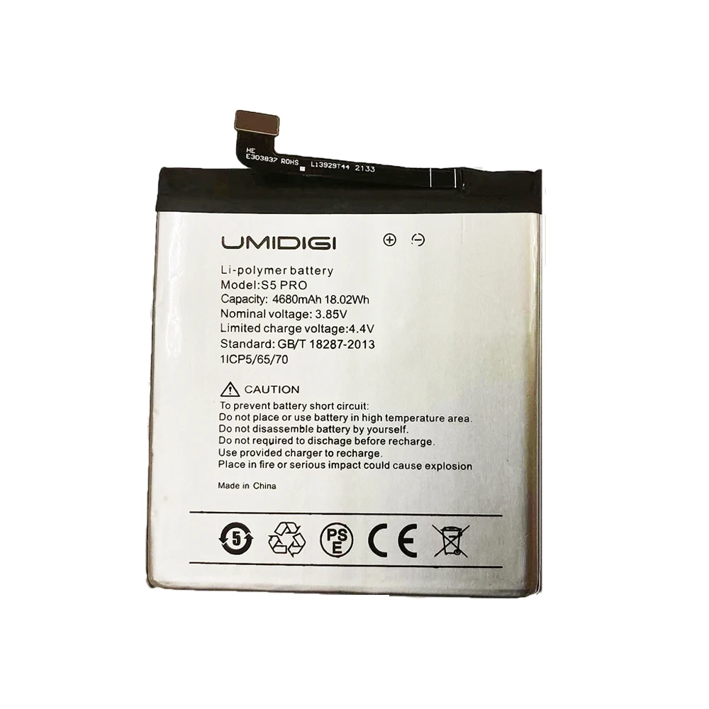 Оригинал для UMI Umidigi S5 Pro Батарея 4680mAh 100% Новые Запасные Части Аксессуары для Телефона Аккумуляторы с Инструментами на.