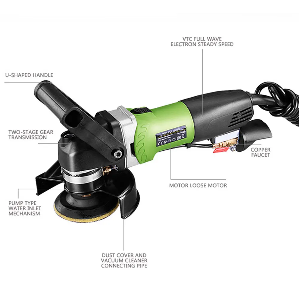 800 Вт электрическая водяная мельница для мрамора гранита камня полировальная