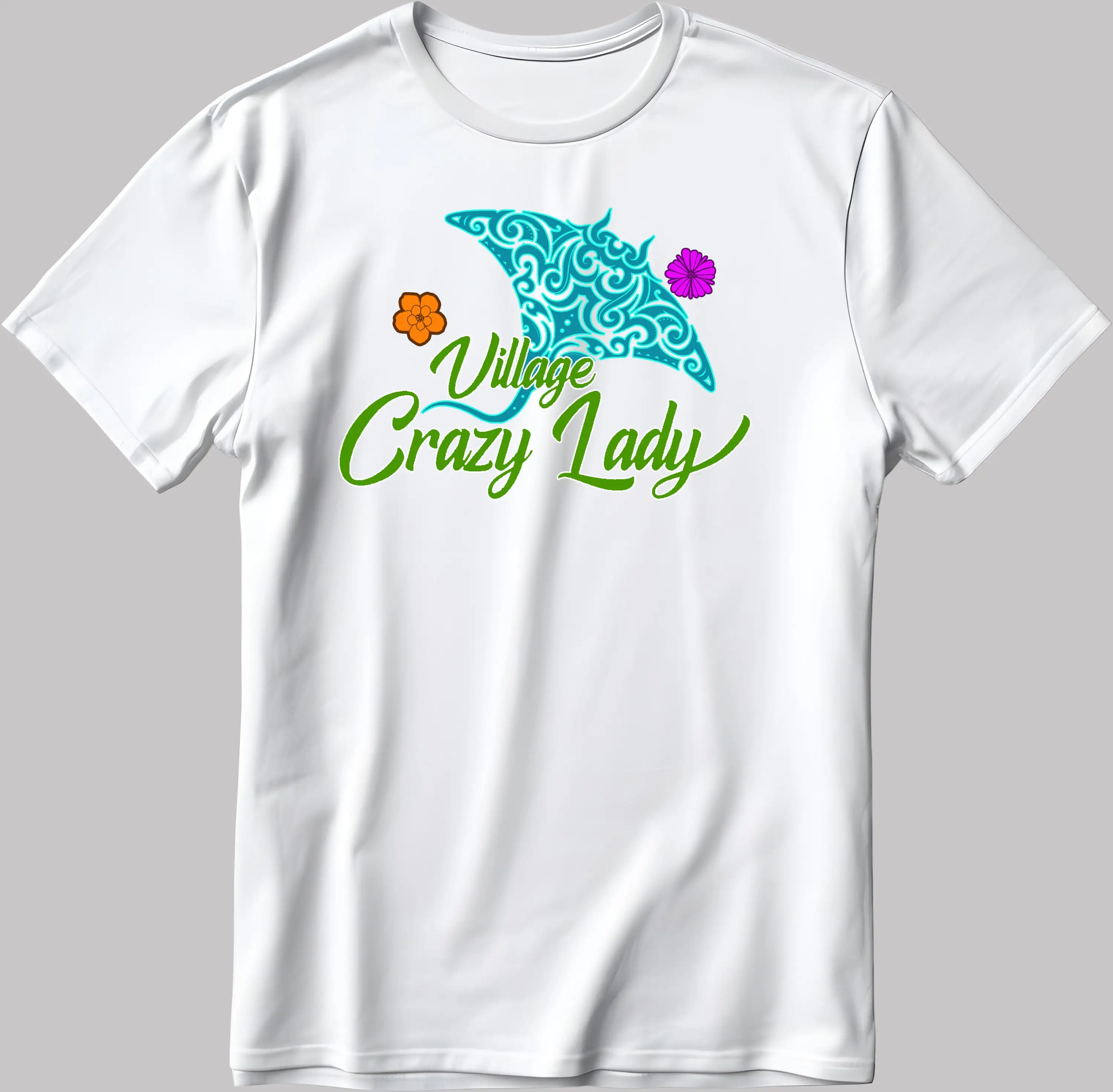 Деревенская сумасшедшая Леди Фигурка белая черная футболка E113