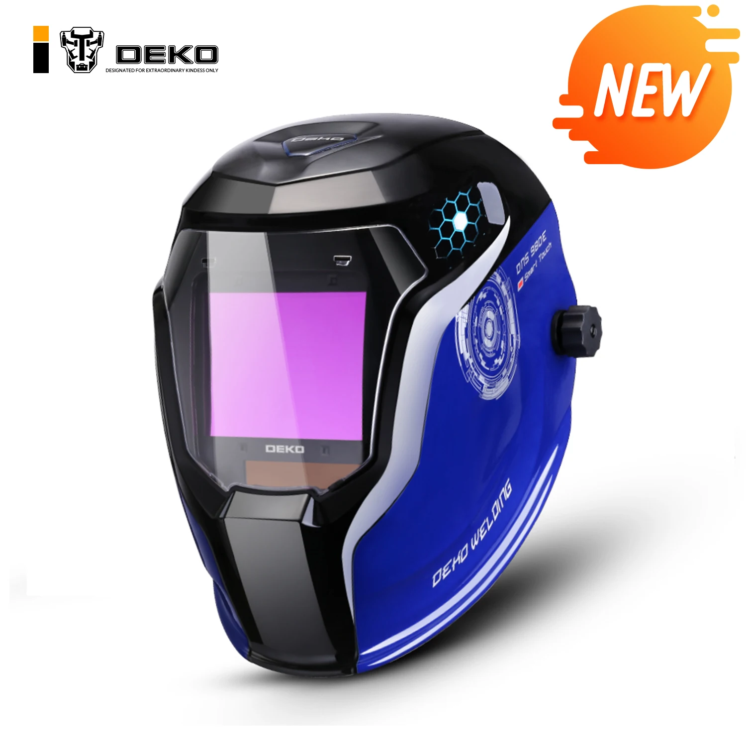 DEKO DNS-980E Upgraded Solar Power Auto Darkening Welding Helmet Shade Range 4/5-8.5/9-13.5 Welding Mask for TIG MIG MMA