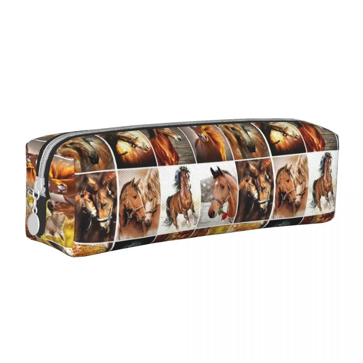 Пенал с рисунком лошади вместительный чехол для карандашей и ручек цыплящими