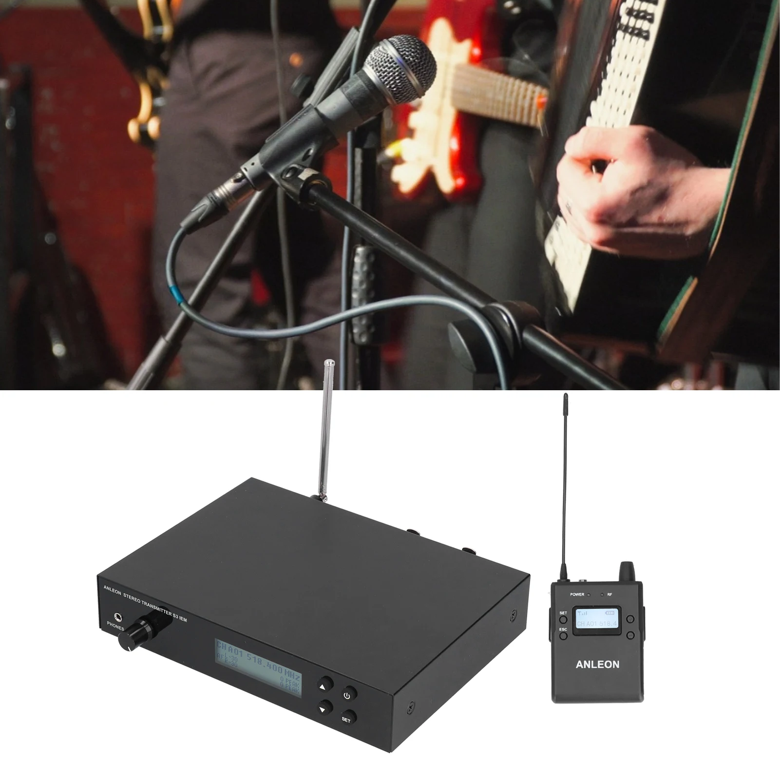 Оригинальная Беспроводная стерео система мониторинга ANLEON S3 IEM возврата ушей 518-554