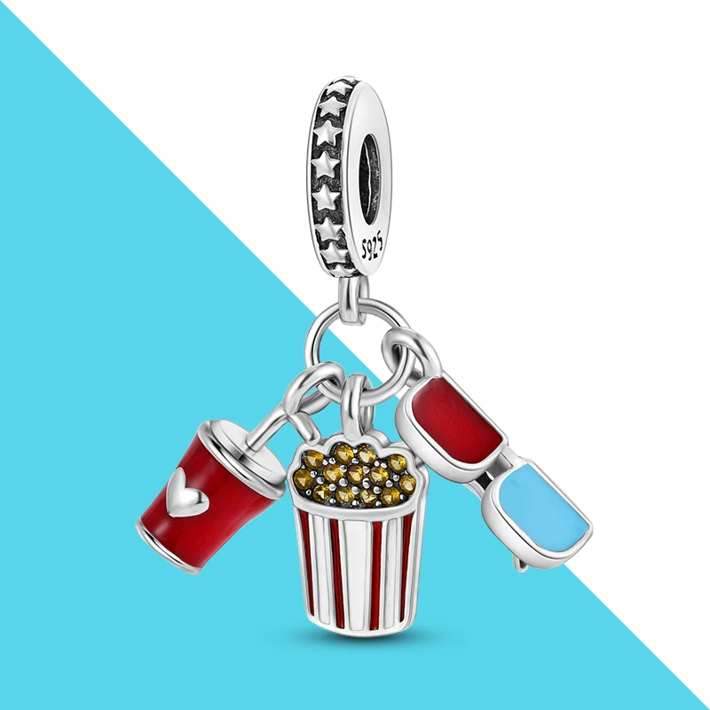 

3 в 1, браслет с подвеской в виде попкорна и солнцезащитных очков