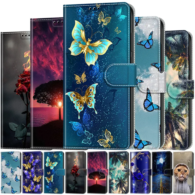

X5 Pro For Oppo Find X5 Pro Case on For Oppo Find X5Pro F19 Pro Plus 5G K10 Funda Leather Magnetic Cat Painted Protect Flip Capa