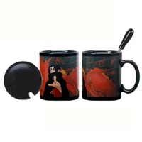 anime ninja naruto magic tea coffee cup with spoon ceramic changing color water bottle travel mug husband man kids birthday gift
