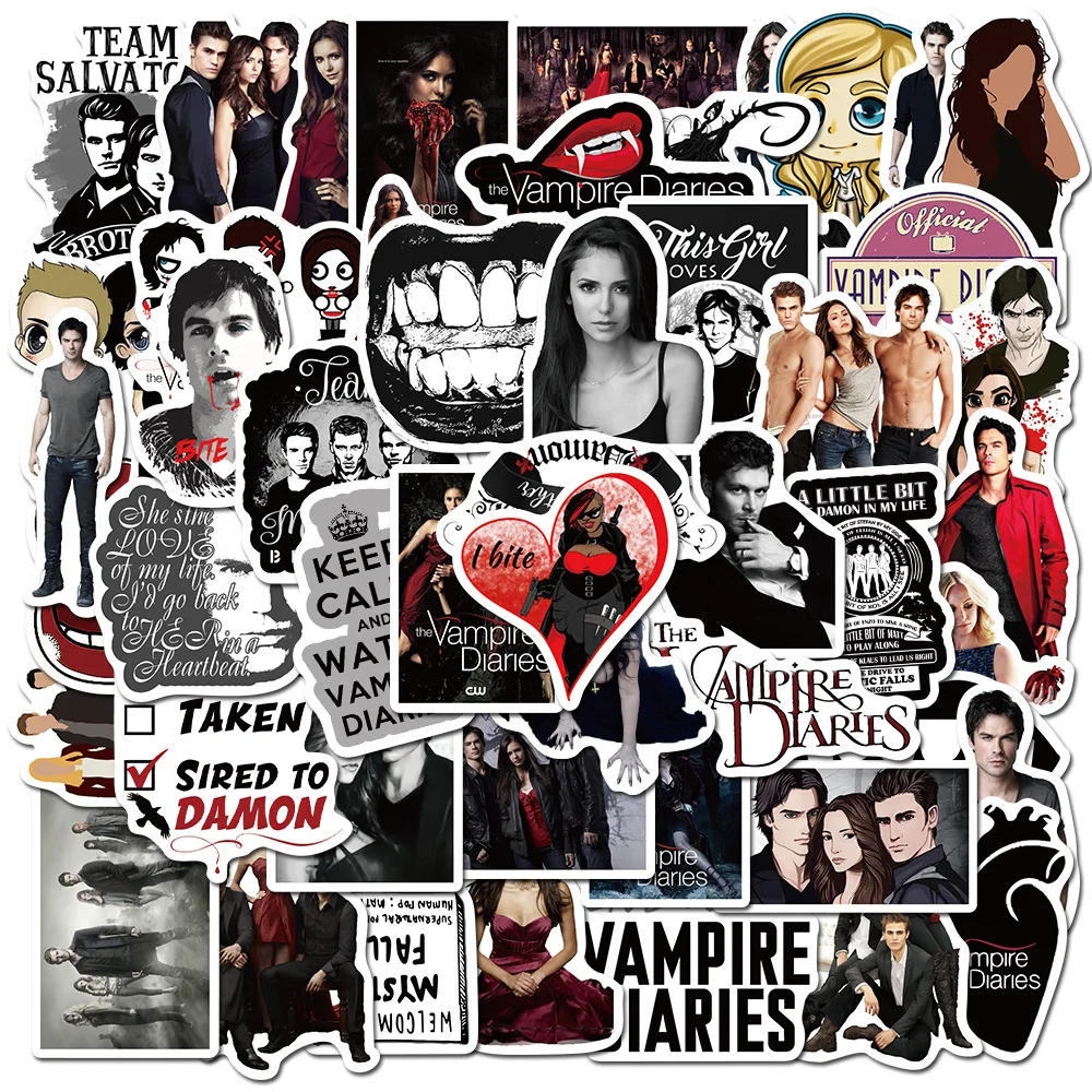 Stickers Aesthetic Things The Vampire Diaries TV Show Kids Toys Stationery Graffiti Notebook Phone Case Planner Kids' Luggage