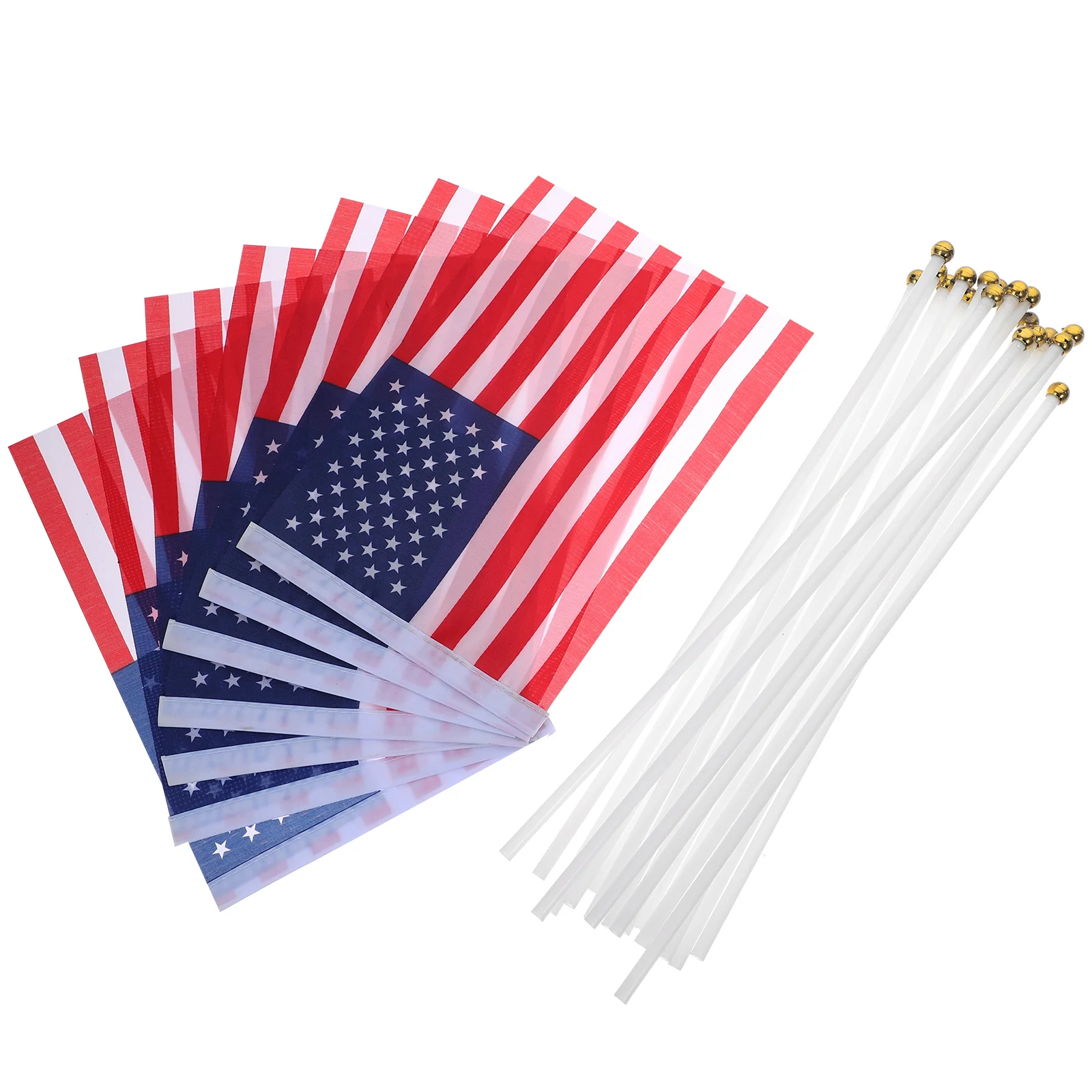 

25pcs American Flags USA National Country Polyester Cloth Mini Memorial Stick Flags