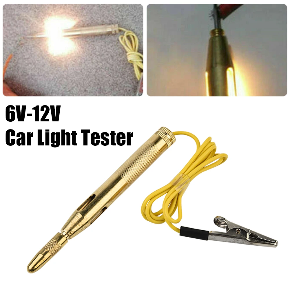 

1pc Auto Car Light Circuit Tester Lamp Voltage DC 6V 12V 24V Copper Test Pen Detector Probe Light System Test Probe Lamp