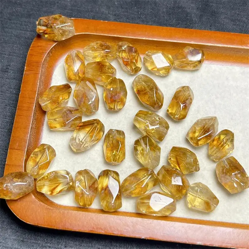 Натуральный цитрин резьба 5 шт. 13-18 мм