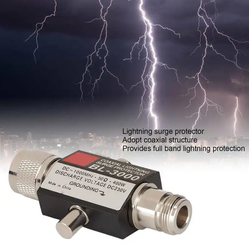 

Coaxial Arrester N Female to N Male / N Female to N Female 400W Lightning Surge Arrestor for Transceiver Receiver Equipment