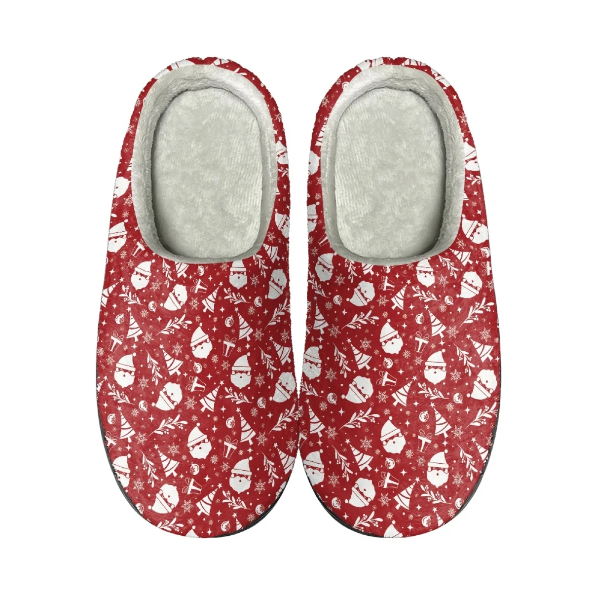 

High Quality Cotton Shoes Cartoon Pattern Red House Slippers Fuzzy Slippers Cozy Anti-slip Warm Women Flannel Sandalias De Mujer