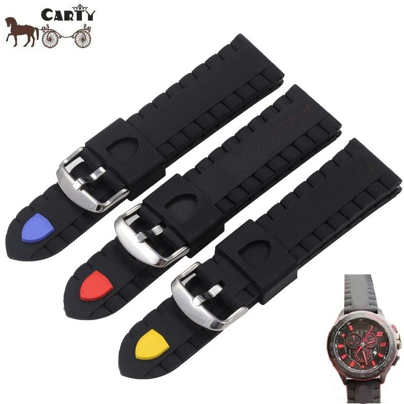 

Silicone watch men's watch accessories suitable for Ferrari 0830138\0830163 sports Rubber Bracelet 24mm