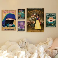 disney disneyland fantasyland vintage posters kraft paper prints and posters room wall decor