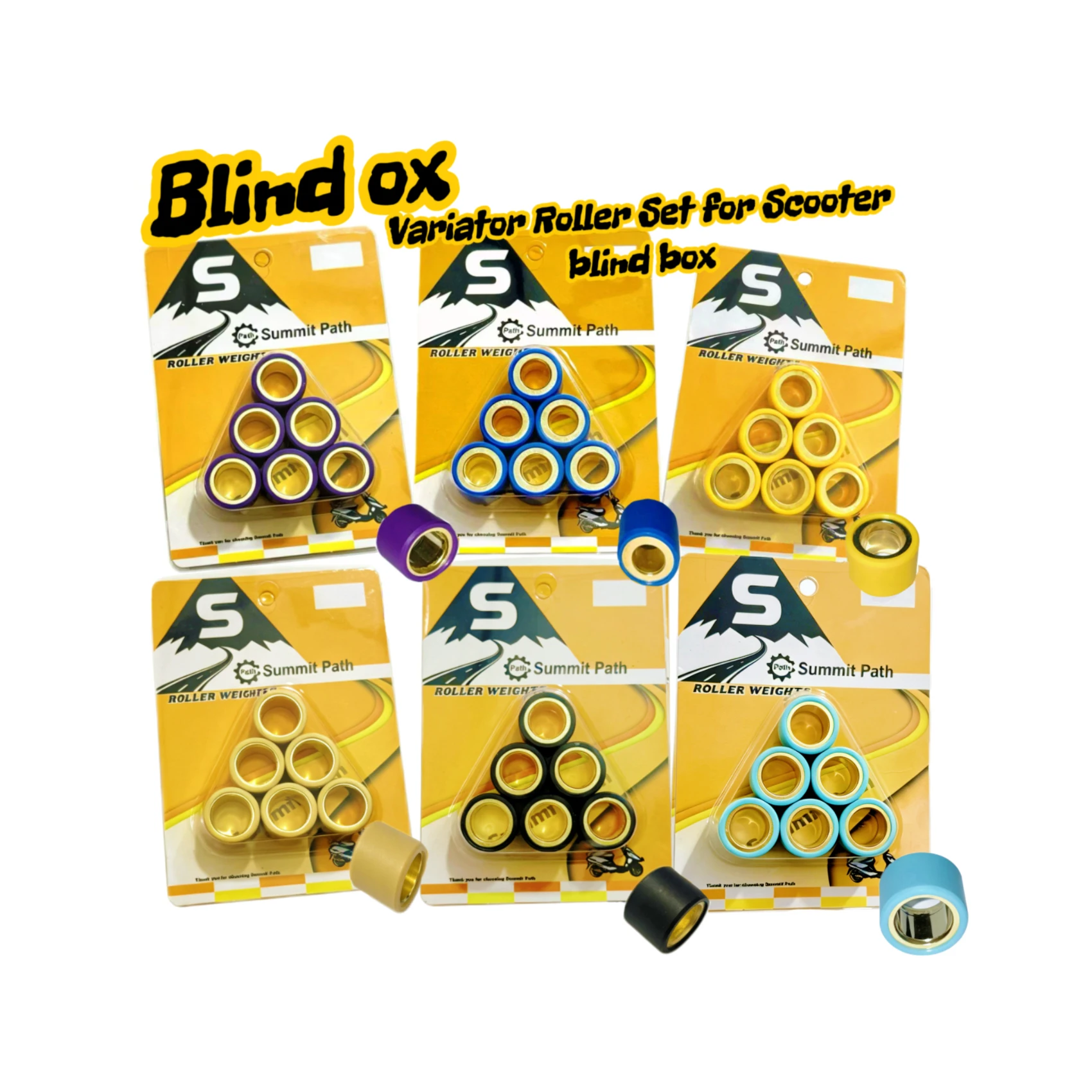 Фото Комплект роликов вариатора Blind Box 20x15 мм для скутеров BWS125, Cygnus, Majesty, Maxster, X-City, X-Max, ZY 125, Velvet 150 №1