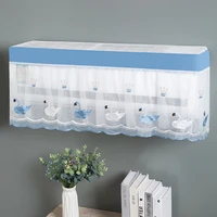 lace edge air conditioner cover washable household dust cover bedroom hanging peva all inclusive air conditioner cover 1 piece