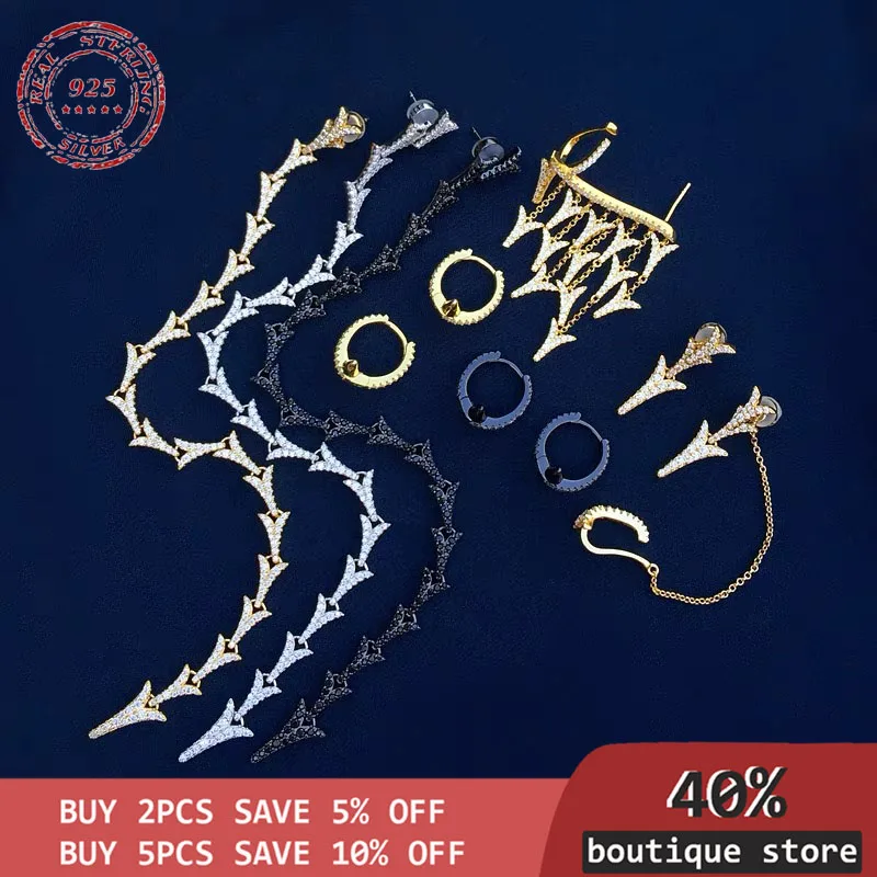 

S925 Sterling Silver bayonet bolt Earrings bone clip asymmetric Bora bolt women's fashion design Monaco jewelry