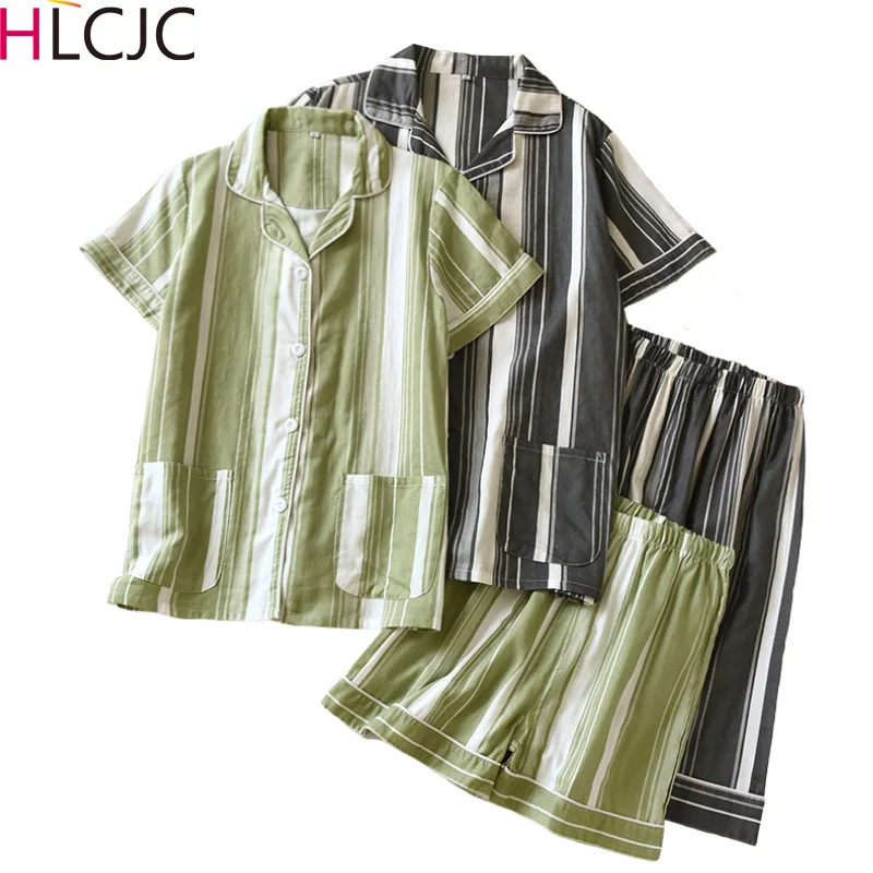 

Пижама женская хлопковая в Вертикальную Полоску, с коротким рукавом и шортами