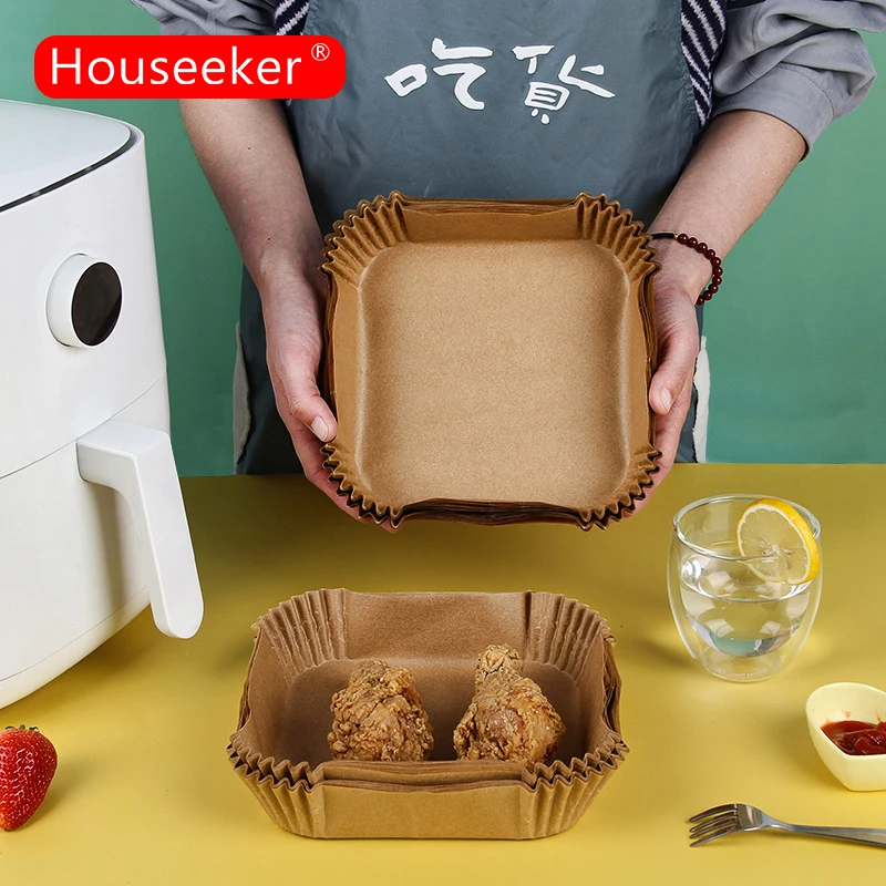 

30pcs Air Fryer Paper Liner airfryer baking paper for Baking Square Oil-proof Oil-absorbing Paper Household Barbecue Plate Food