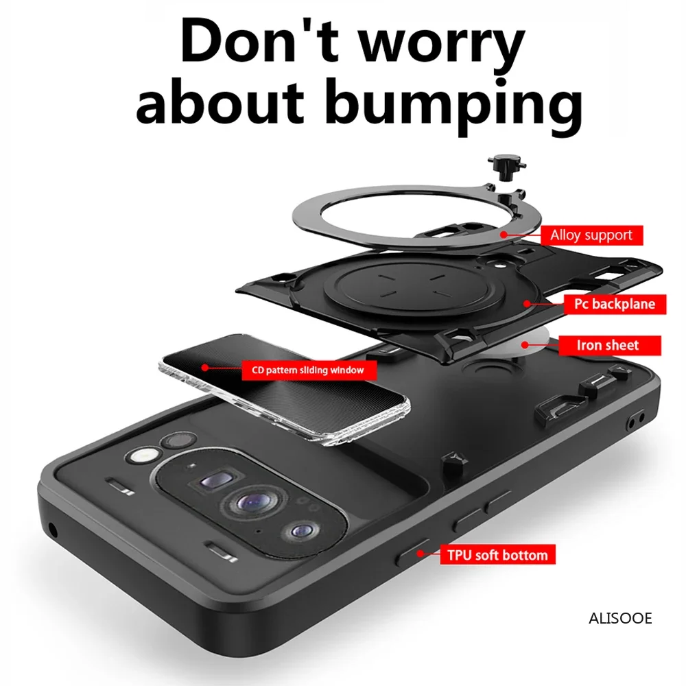 Магнитный чехол-подставка для Google Pixel 9 Pro XL противоударный чехол