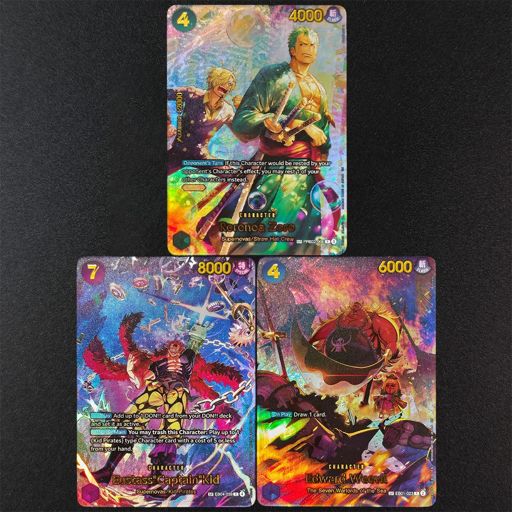Фото Коллекционные аниме-карты Proxy ONE PIECE SP Card EB04: Смокер, Ташиги, Сабо, Зевс, Зоро, Капитан Эдвард, Виви. Английская версия TCG. №2