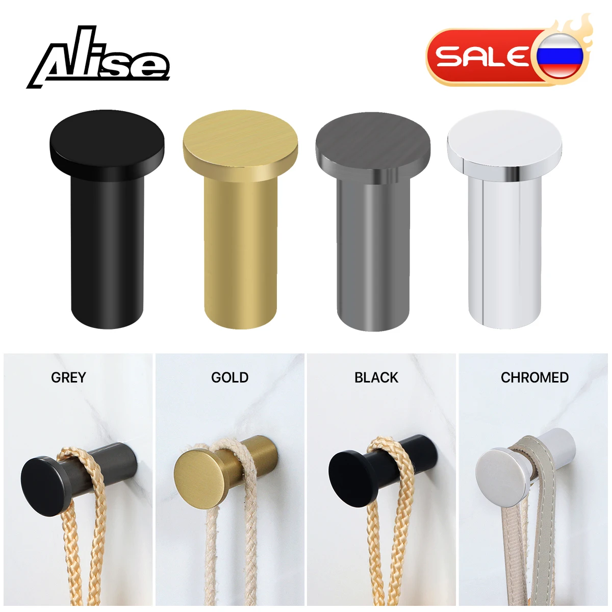 4pcs Robe Hook Bathroom Towel/Coat Hook Wall Mounted Door Hooks Heavy Duty 304 Stainless Steel Matte Black Bathroom Accessories