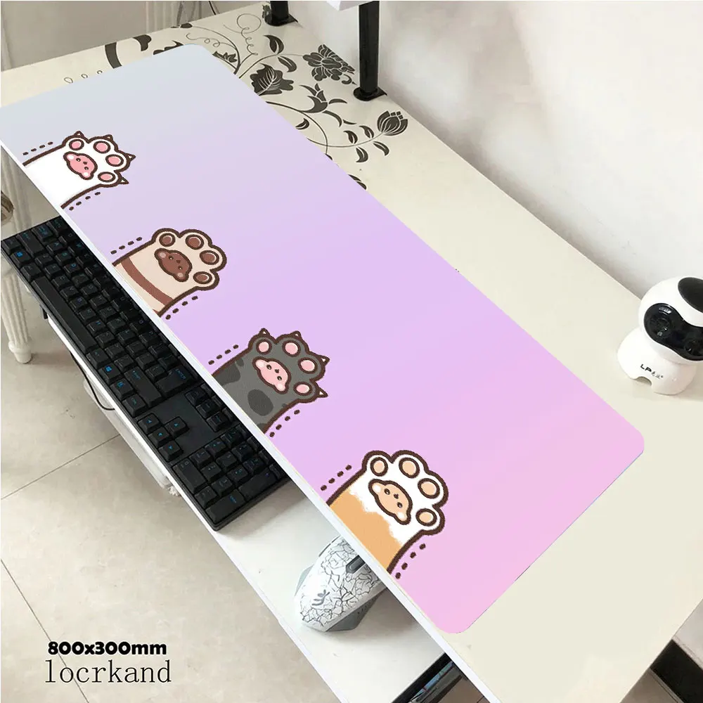 

Large Anime Mouse Pad Pink Cute Cat Paw Gaming Accessories Kawaii Office Computer Keyboard Mousepad XXL Gamer Laptop mouse mat