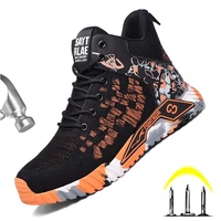 2022 new work sneakers men fashion shoes steel toe men safety boots puncture proof shoes boots indestructible footwear security