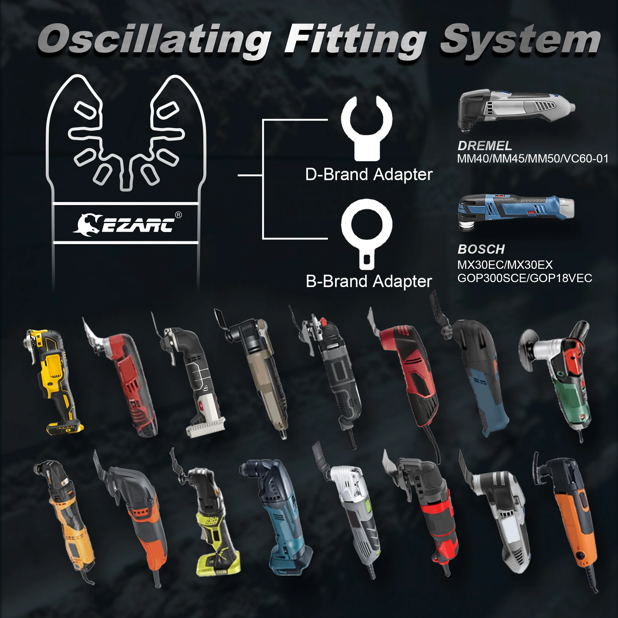 EZARC 3 шт. алмазные осциллирующие лезвия многофункциональный инструмент