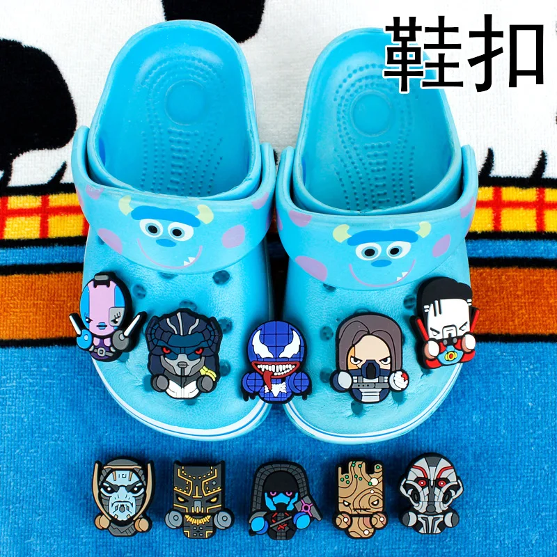 

New Marvel 20 Styles Superhero Shoe Buckle PVC Panther Venom Doctor Strange Croc Charms Souvenir Decoration Kids X-mas Gifts
