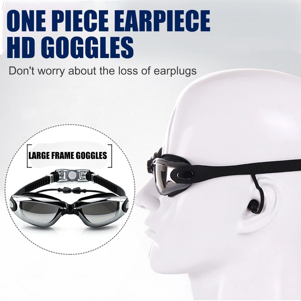 

Swim Diving Water Adjustable Swimming Goggles Electroplate Swimming Goggles Waterproof Diving Eyewear with Earplugs Nose Clip
