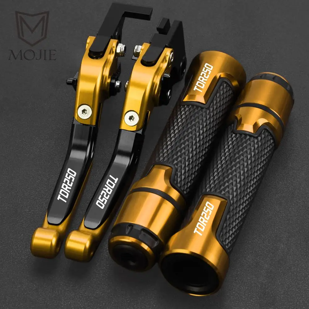 

TDR250 Motorcycle Aluminum Adjustable Brake Clutch Levers Handlebar Hand Grips Ends FOR YAMAHA TDR 250 1988-1992 1991 1990 1989