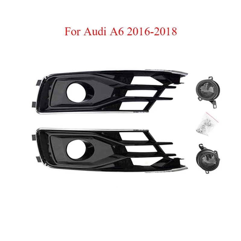 

For Audi A6 C7 Fog Lamp Frame Fog Lamp Grille Fog Lamp Cover lower Net With ACC Probe 2016 2017 2018
