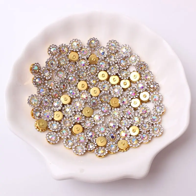 Цветочное украшение в форме сердца 8 мм 100 шт. круглые бриллиантовые Подсолнухи