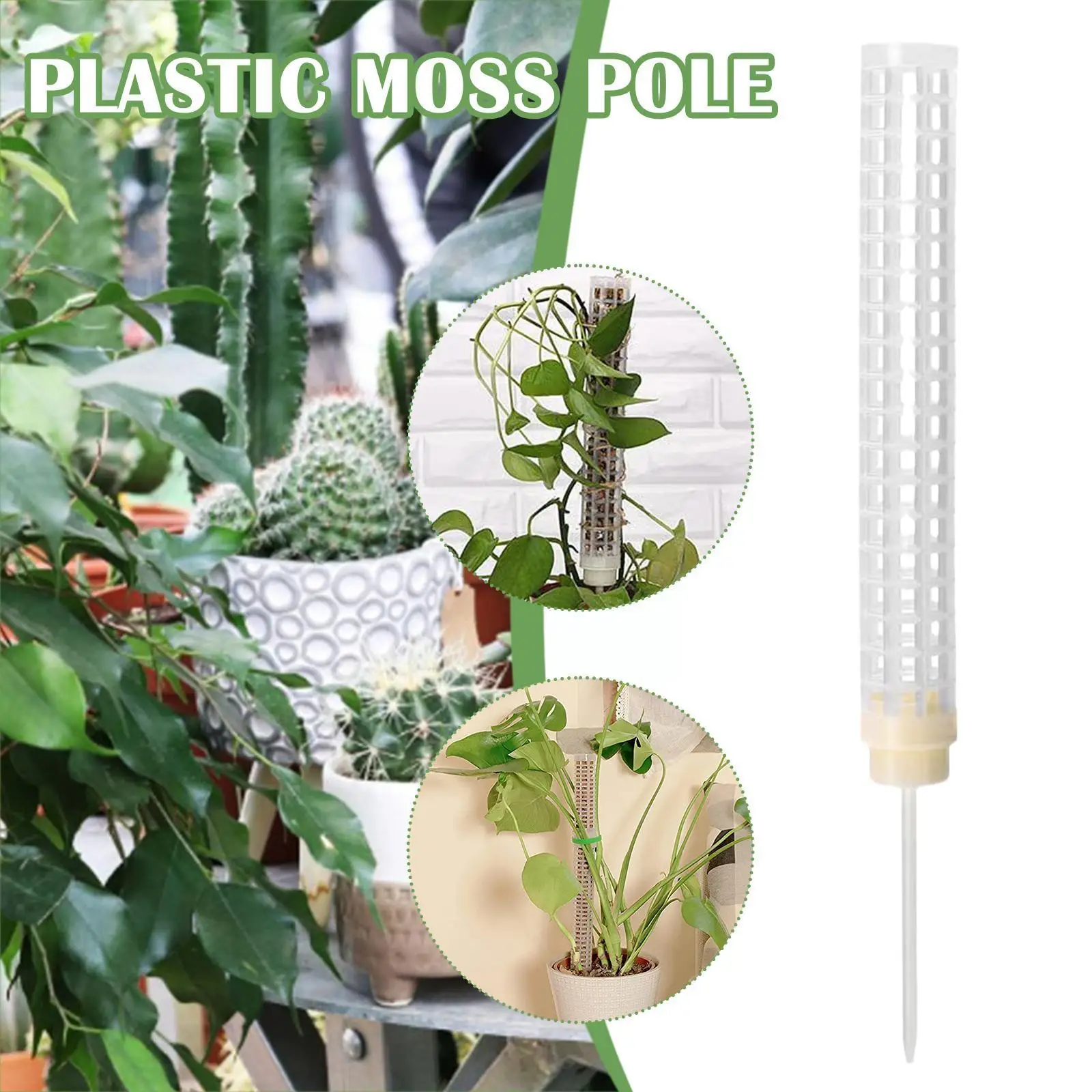 

39CM Plant Climbing Frame Stackable Plant Moss Stick Potted Design Supporting Stick Pole Climbing Plants Moss Hollowed Plas R4B2