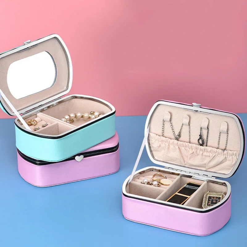 Simple Portable Jewelry Box Ring Earrings Necklace Korea Jewelry Box Fashion Storage Box Jewellery Box Jewelry Boxes For Women