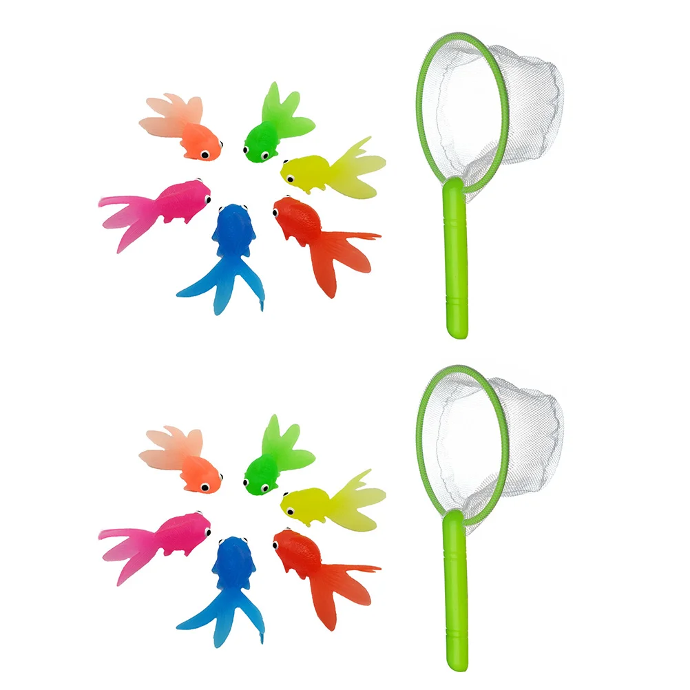 

2 Sets Aquarium Fish Decoration Goldfish Miniatures Fish Educational Toy Toddler Pool Toys