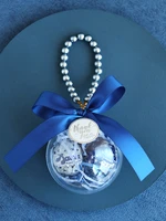 round crystal ball gift box acrylic pearl bracelet handles wedding candy bag baby shower favors packaging party supplie