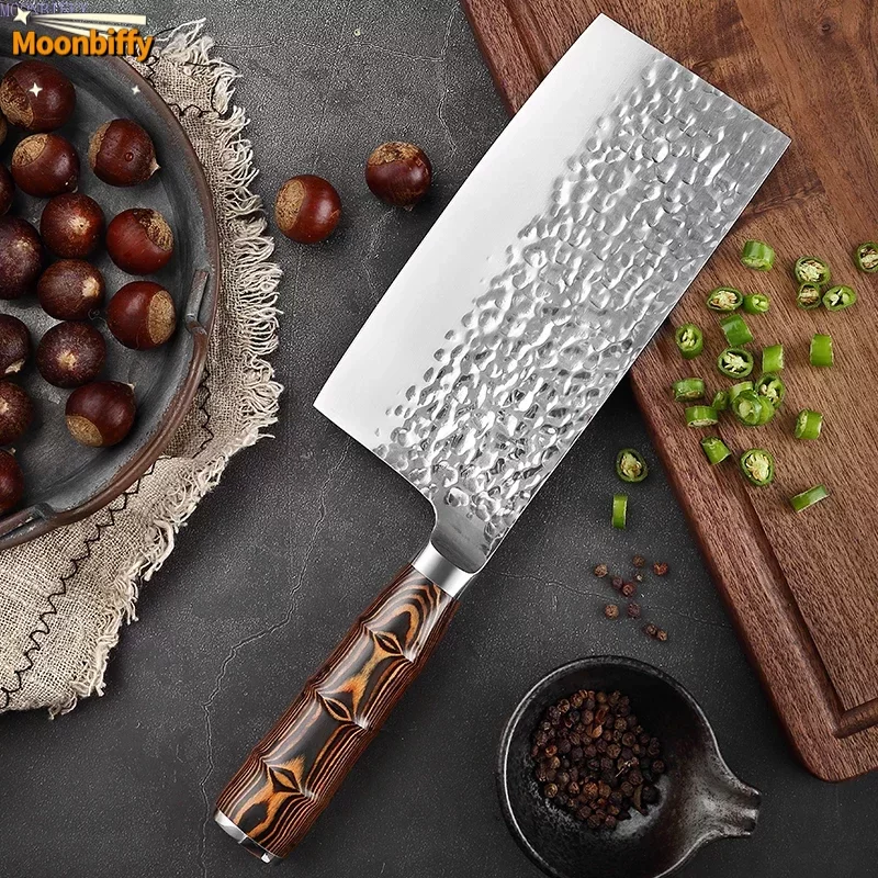 

Высококачественный кованый кухонный нож Facas ручной работы, искусственный нож, китайский кухонный нож, шеф-повара, цветной Деревянный Ручной...