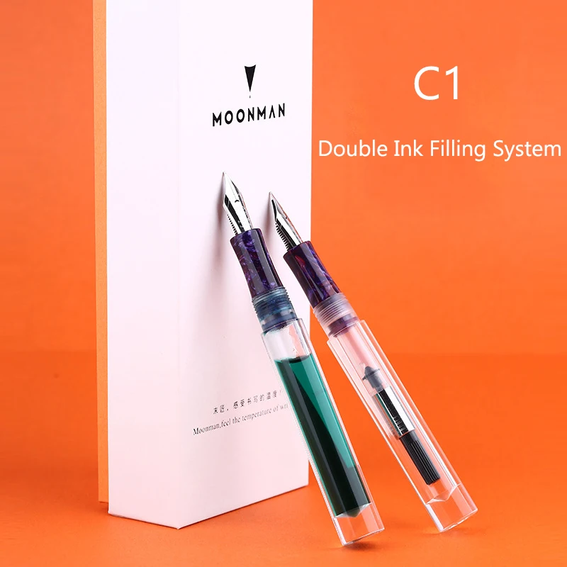 

2022 Majohn C1 Dropper Fountain Pen Fully Transparent Large-Capacity Ink Storing Iridium EF/F/M Fashion Writing Office Gift Pen