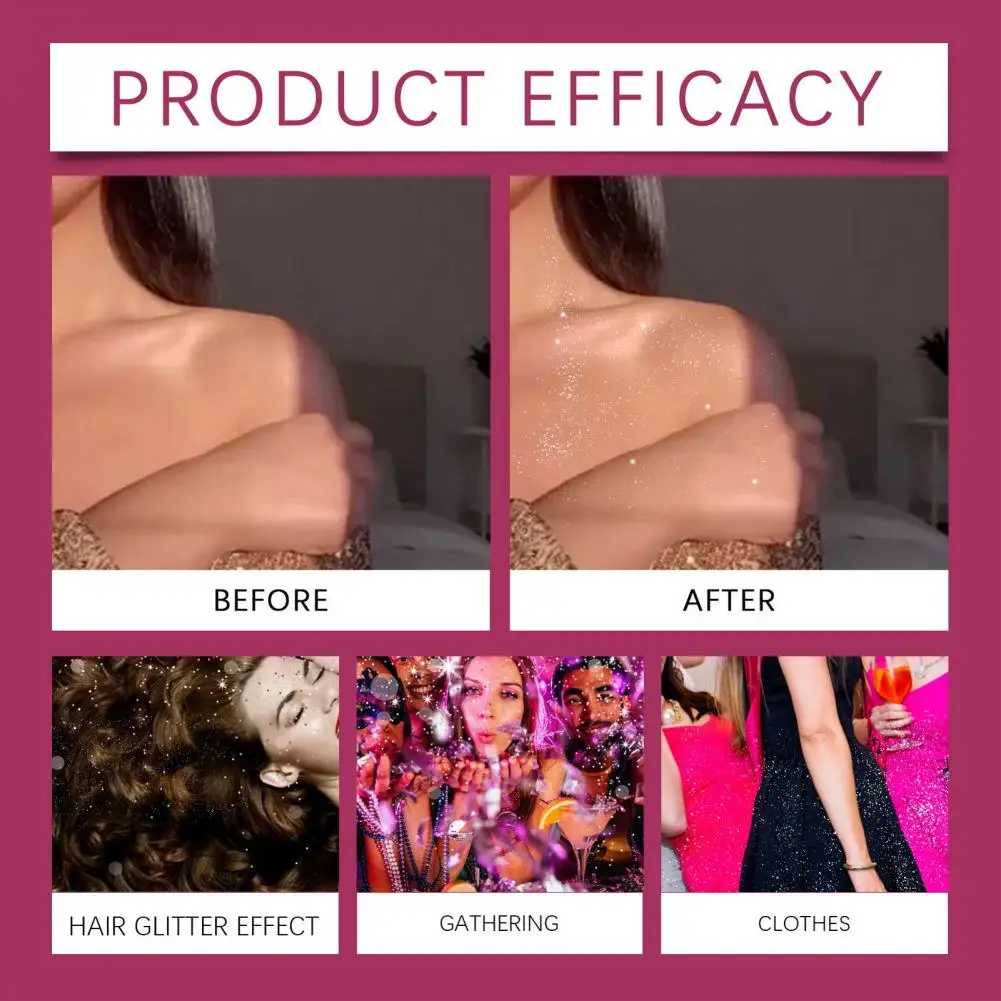 Блестящий спрей для тела блеск блестящий лица волос длительный карнавальный