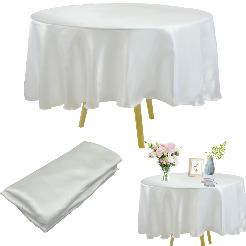 

Nappe de Table ronde en Satin, décoration pour mariage, Banquet, Table à manger, superpositions, noël, Halloween, anniversaire