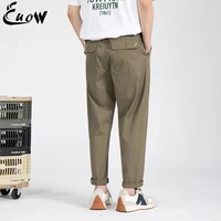 euow brand 2022 new streetwear baggy pants men korean fashion loose elastic waist pants male clothing pocket trousers overalls