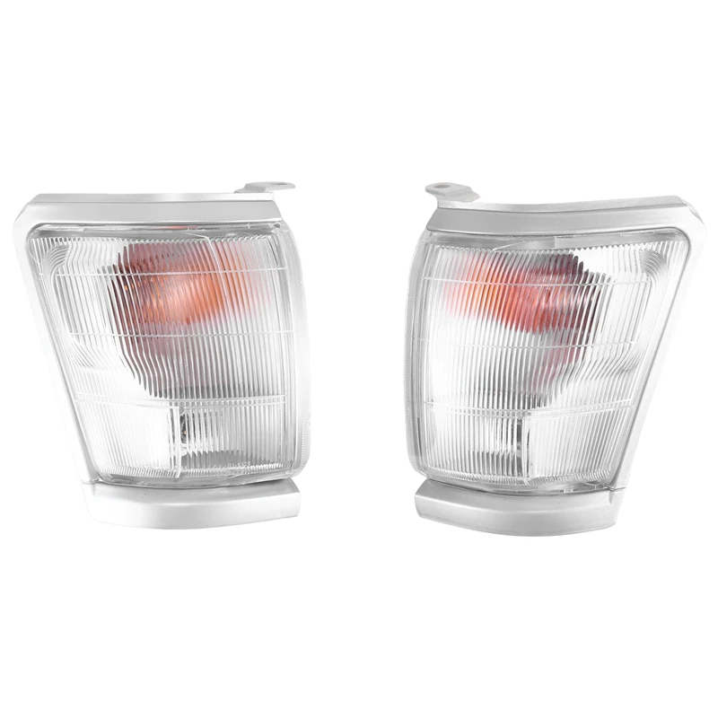 

1Pair Car Headlight Wide Light Turn Signal Light Side Marker Chrome Trim Corner Light For Toyota Hilux 1997-2001