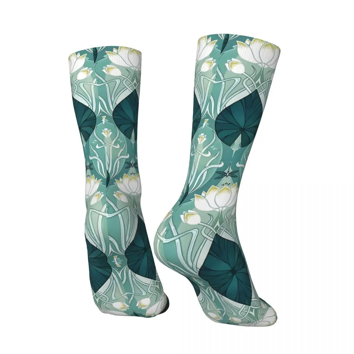 Винтажные мужские Компрессионные носки с принтом австралийской водной лилии