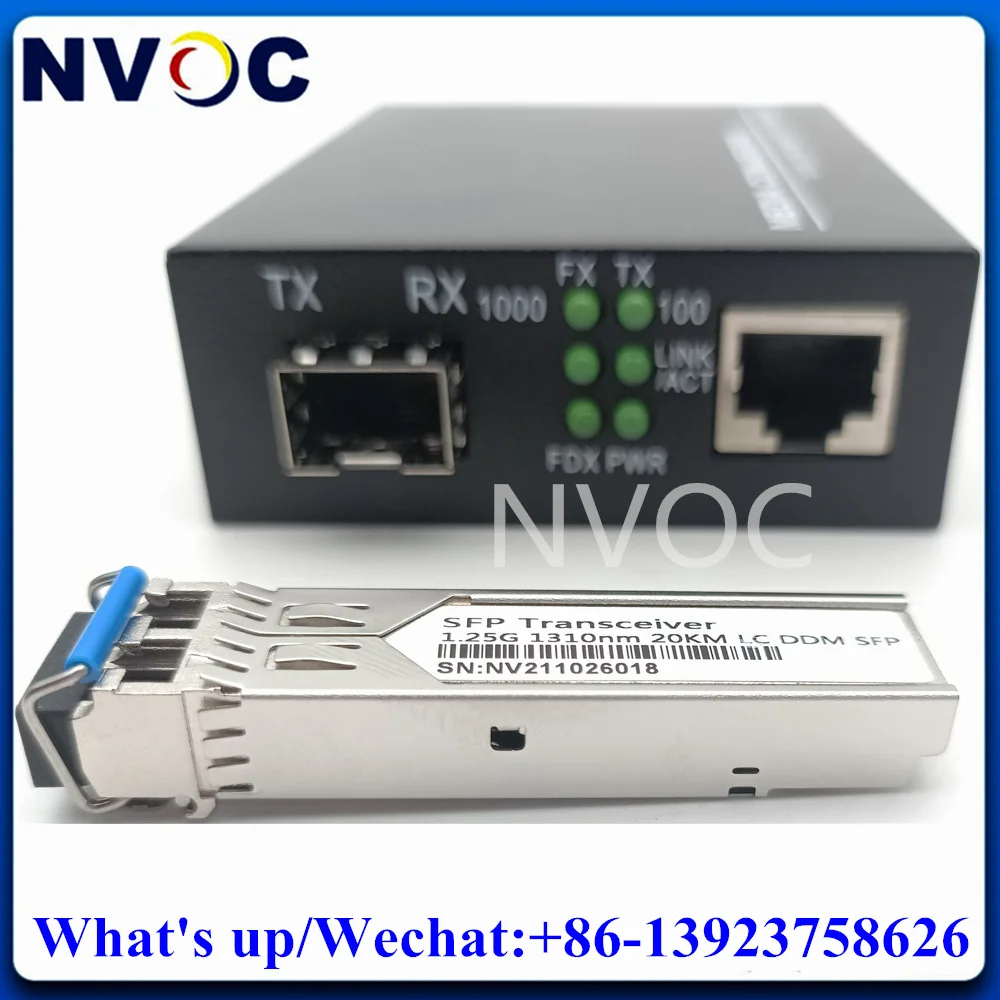 1000M 1RJ45+1Gigabit MM SM SFP Ethernet Unmanaged Fiber Opti