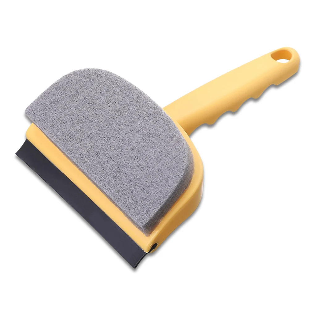 

Window Scraper Double-sided Tile Glass Brush Dirt Removing Household Mirror Sponge with Non-slip Handle